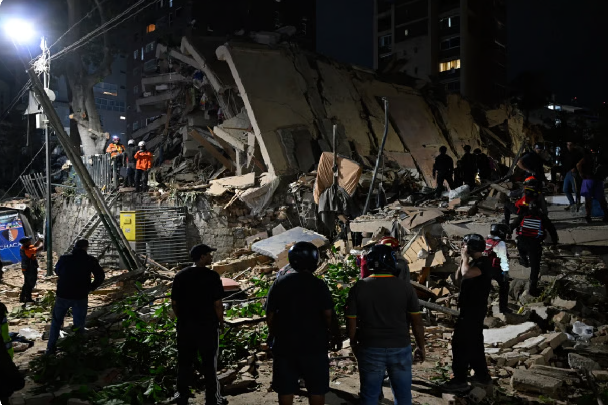 Caracas Buildings Collapse After Rapid 7.2 and 7.5 Earthquakes